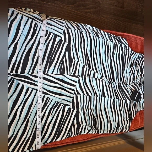 NWT DKNY Silky Sleeveless V-Neck Maxi Dress Blue White Brown Multi Stripes Sz S - Picture 9 of 12